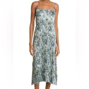 Vince Floral Pleated Camisole Dress